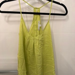 Amanda Uprichard neon v-neck racer-back silk tank